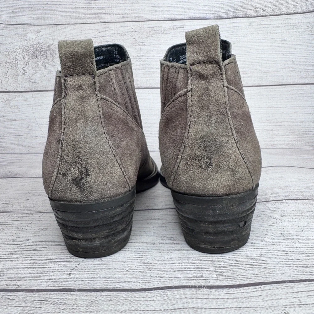 Born Kerri Brown Suede Ankle‎ Boots Womens 7M Western Stacked Heel F29422 CQG17